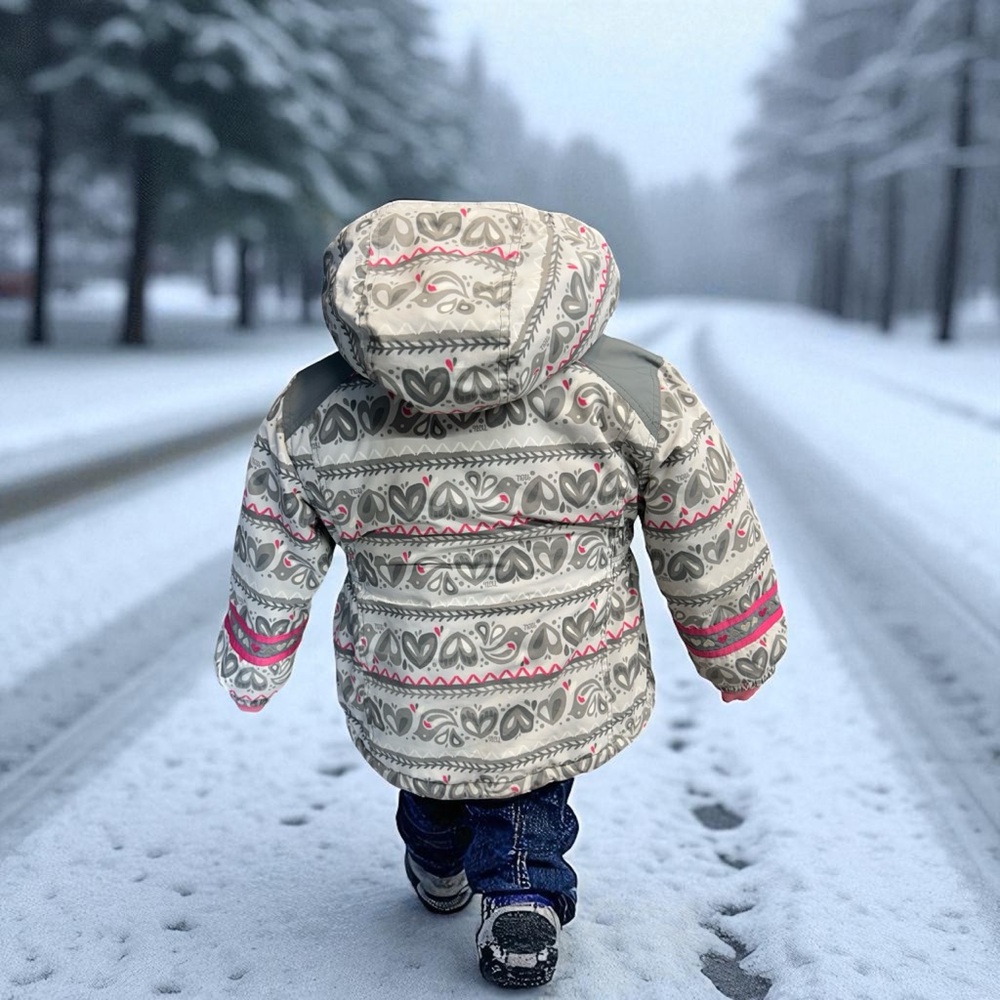 Mini Ungava Pink and Grey Winter Jacket for girls Size 5